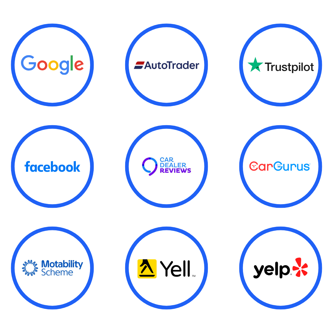 Automotive review source logos